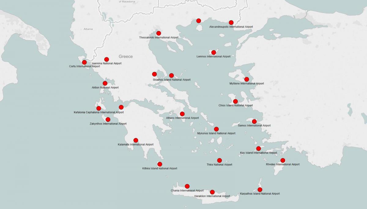 Mappa degli aeroporti della Grecia