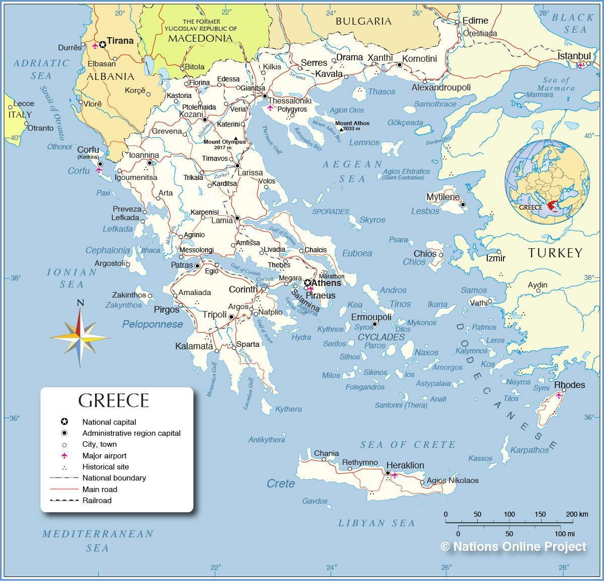 Mappa amministrativa della Grecia