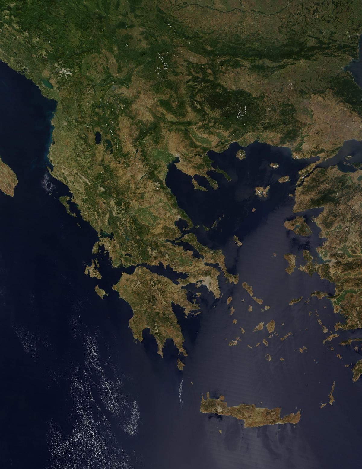 Grecia vista cielo mappa