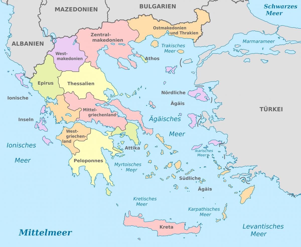 Mappa delle zone della Grecia
