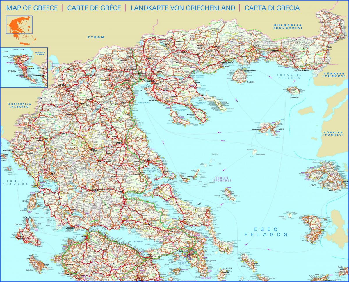 Mappa stradale della Grecia