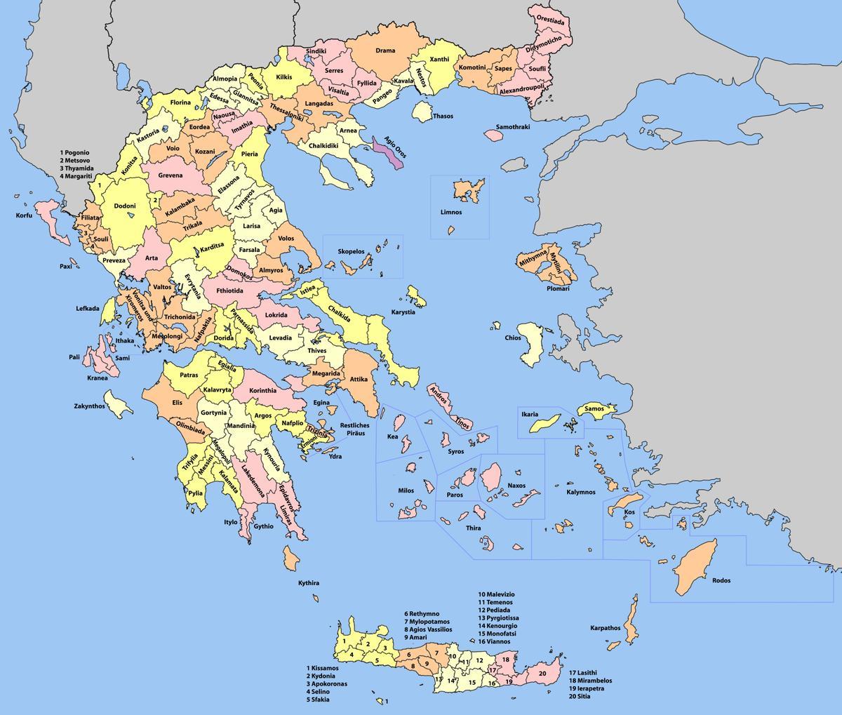 Grecia mappa dello stato