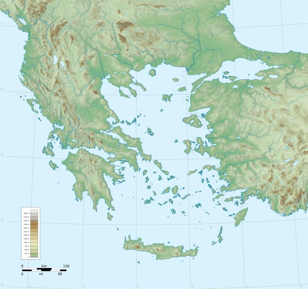 Mappa topografica di Grecia