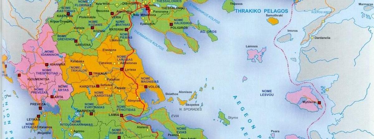 Mappa del nord della Grecia
